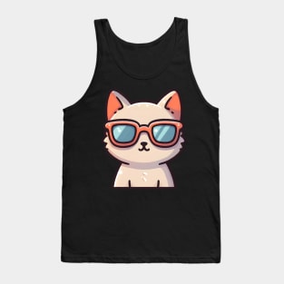 Cool Cat with Trendy Sunglasses Tank Top